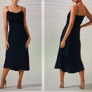 ASTR  Zola Sheath Slip Dress Smocked Ruffle XS NWOT